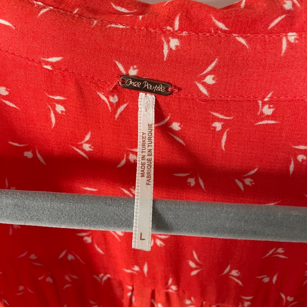 Free People Top Orange Pinkish Large